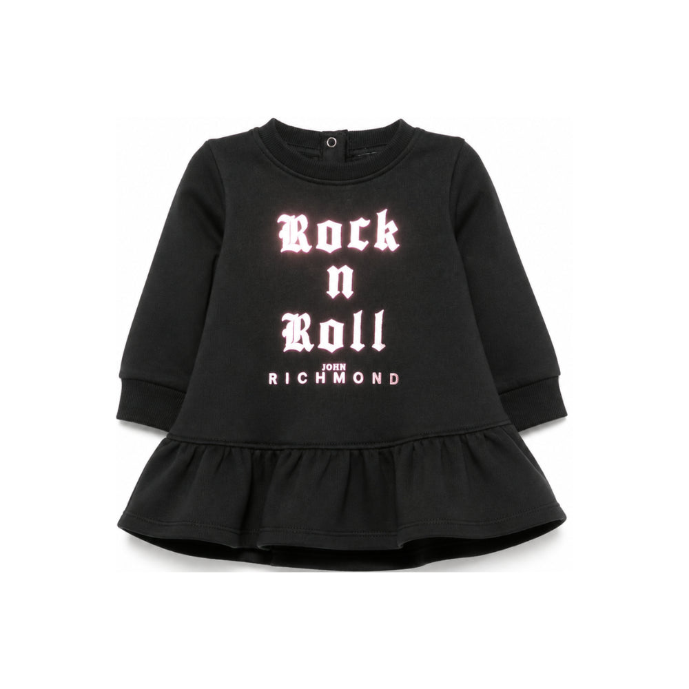 Abito per neonata John Richmond Kids nero con dettaglio con volant RIA26100VE BLACK JOHN RICHMOND KIDS