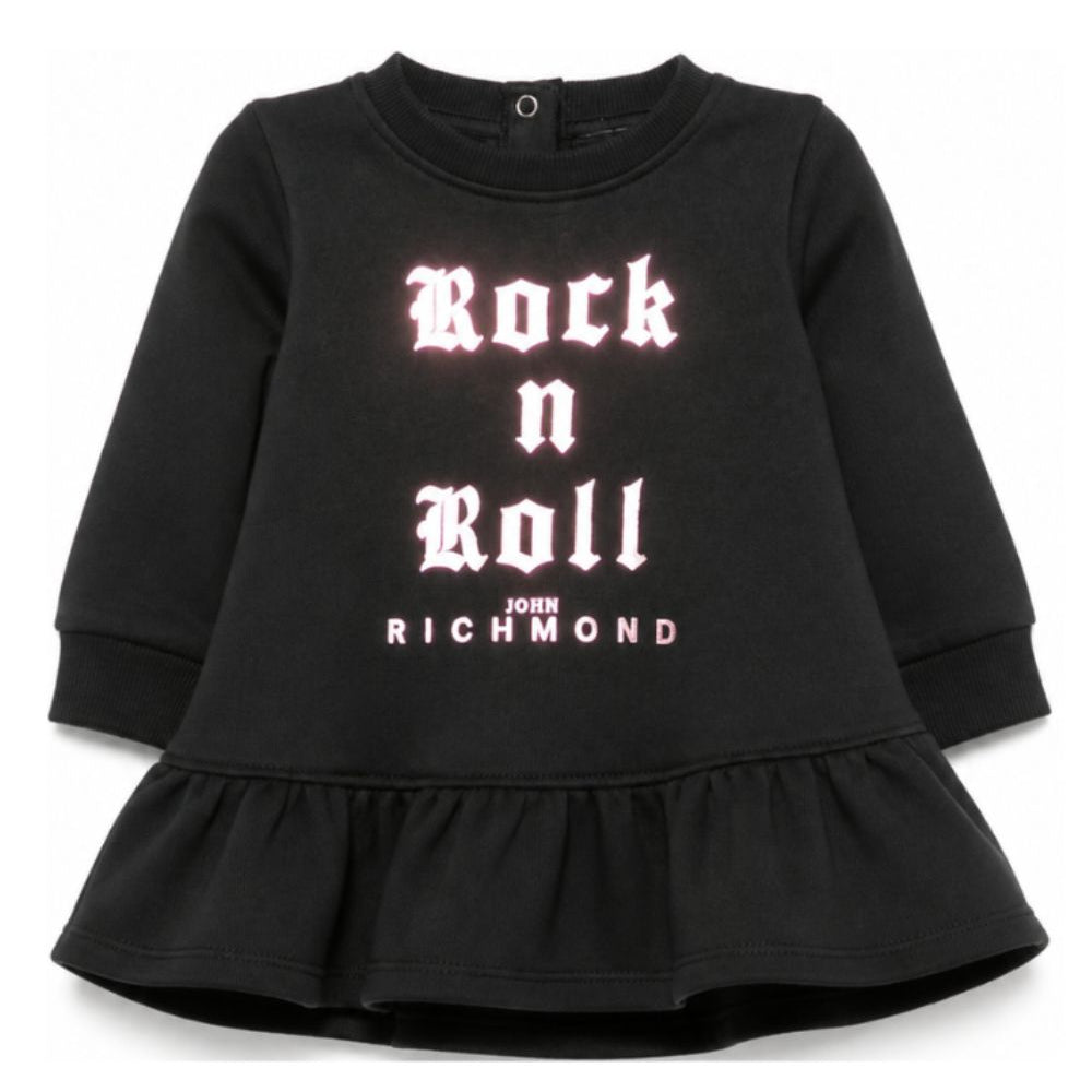 Abito per neonata John Richmond Kids nero con dettaglio con volant RIA26100VE BLACK JOHN RICHMOND KIDS