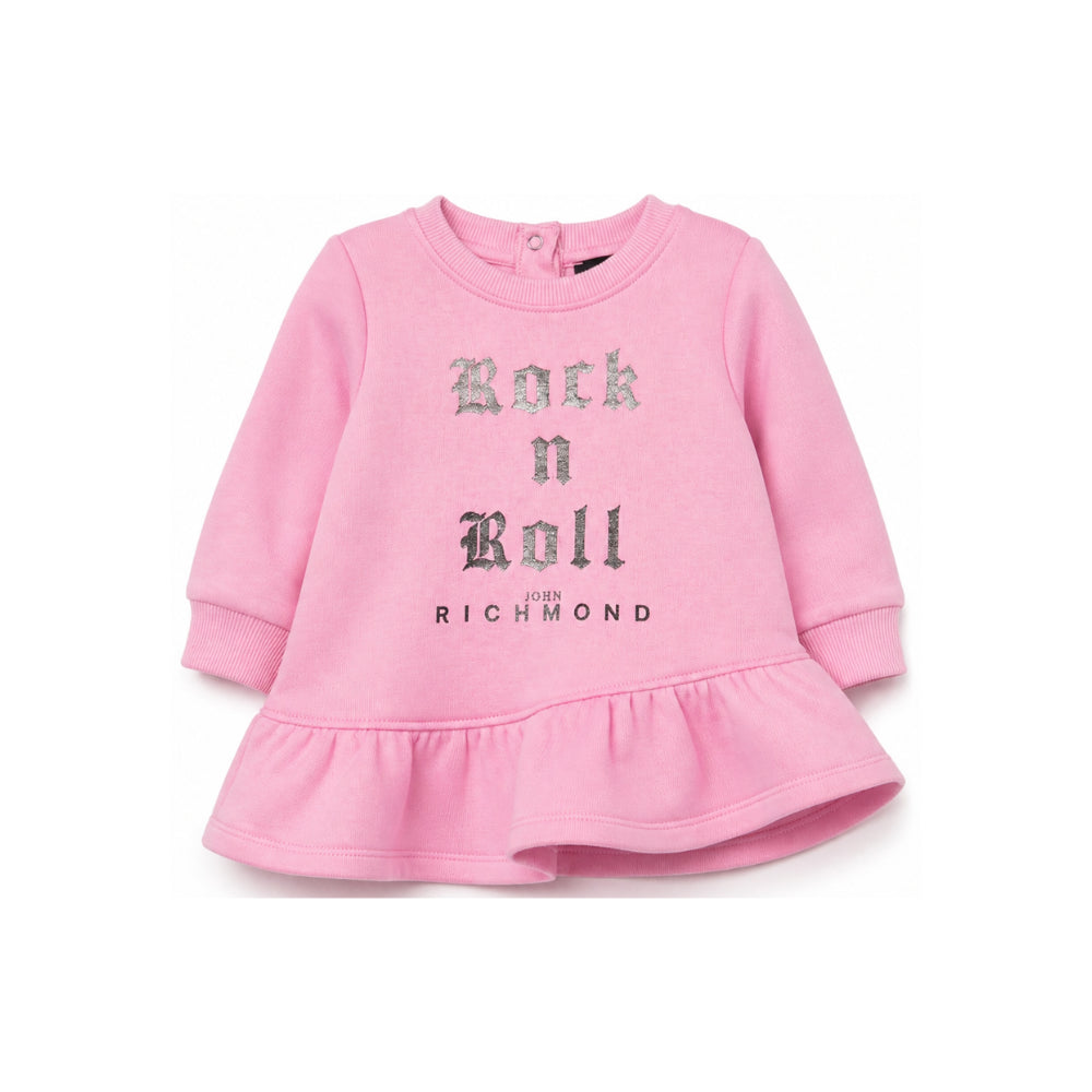 Abito per neonata John Richmond Kids rosa con dettaglio con volant RIA26100VE PINK BEGONIA JOHN RICHMOND KIDS