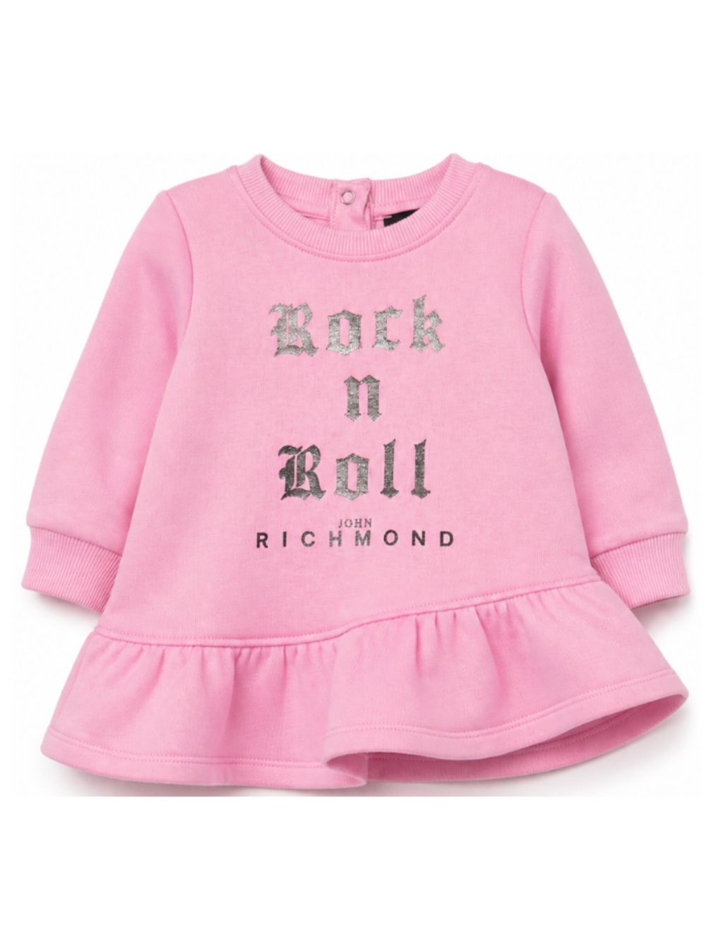 Abito per neonata John Richmond Kids rosa con dettaglio con volant RIA26100VE PINK BEGONIA JOHN RICHMOND KIDS