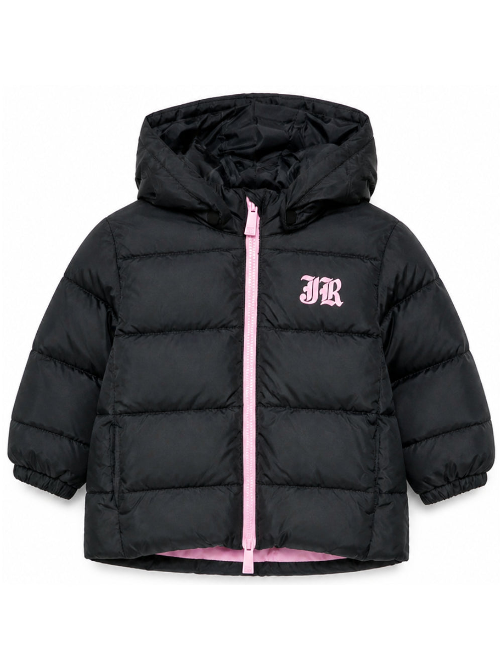 Giubbino per neonata John Richmond Kids nero con stampa logo e cappuccio RIA26101PI BLACK JOHN RICHMOND KIDS