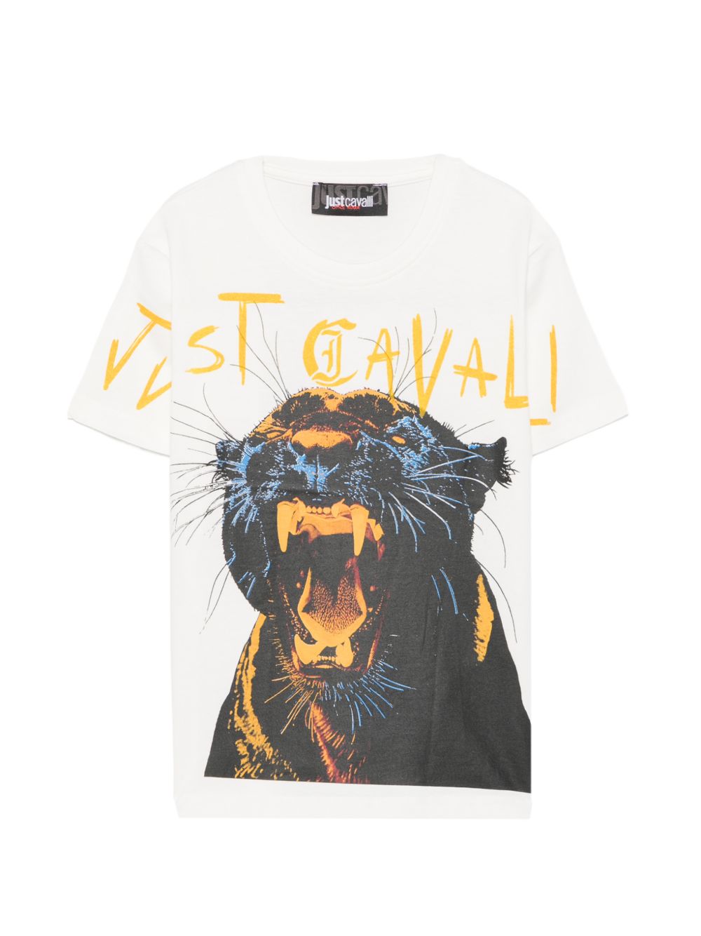 T-shirt per bambino Just Cavalli Kids bianca con stampa pantera JBA26130TS MARSHMALLOW JUST CAVALLI KIDS