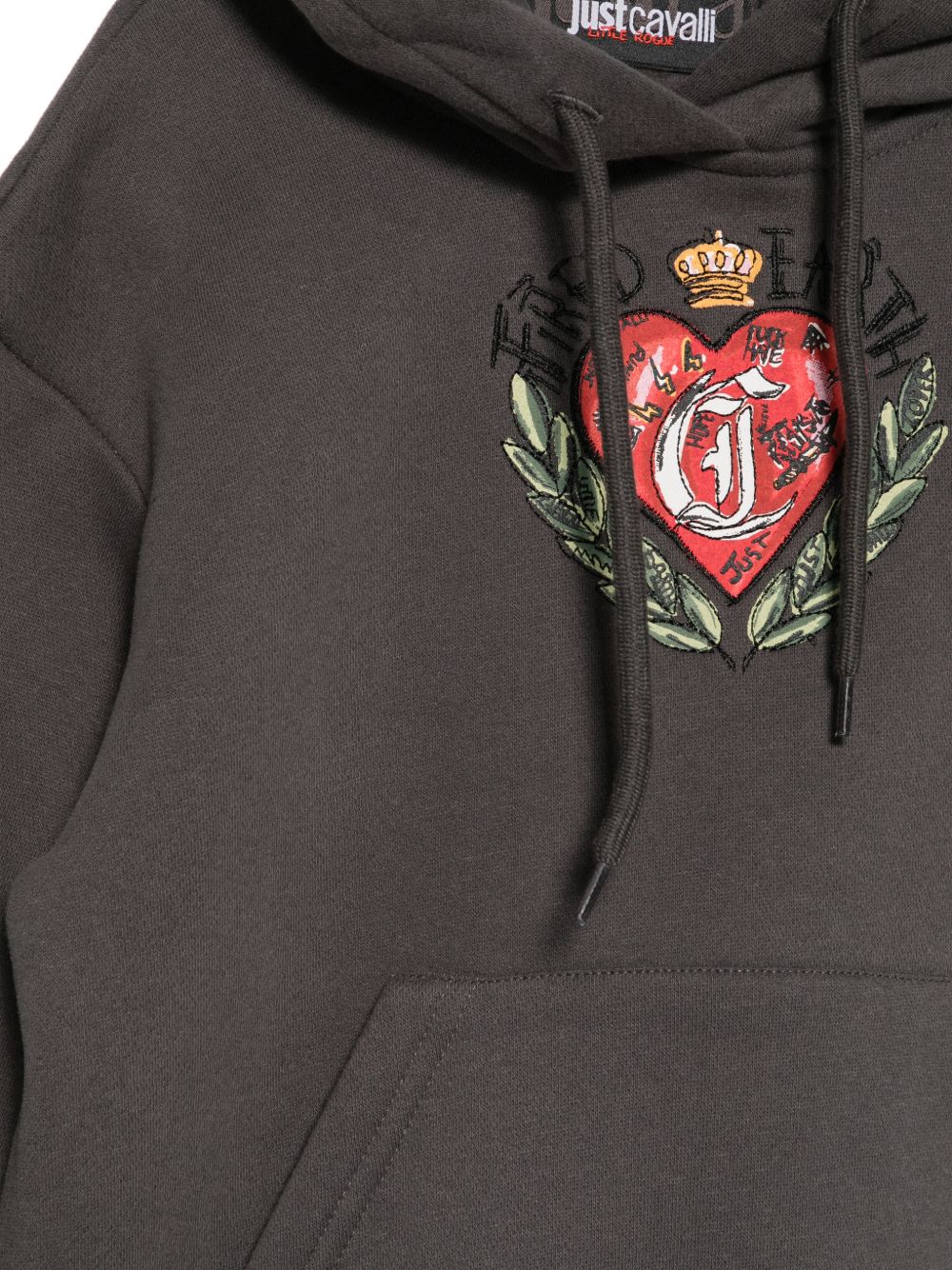 Felpa per bambino Just Cavalli Kids grigia con applicazione JBA26131FE GREY DARK JUST CAVALLI KIDS