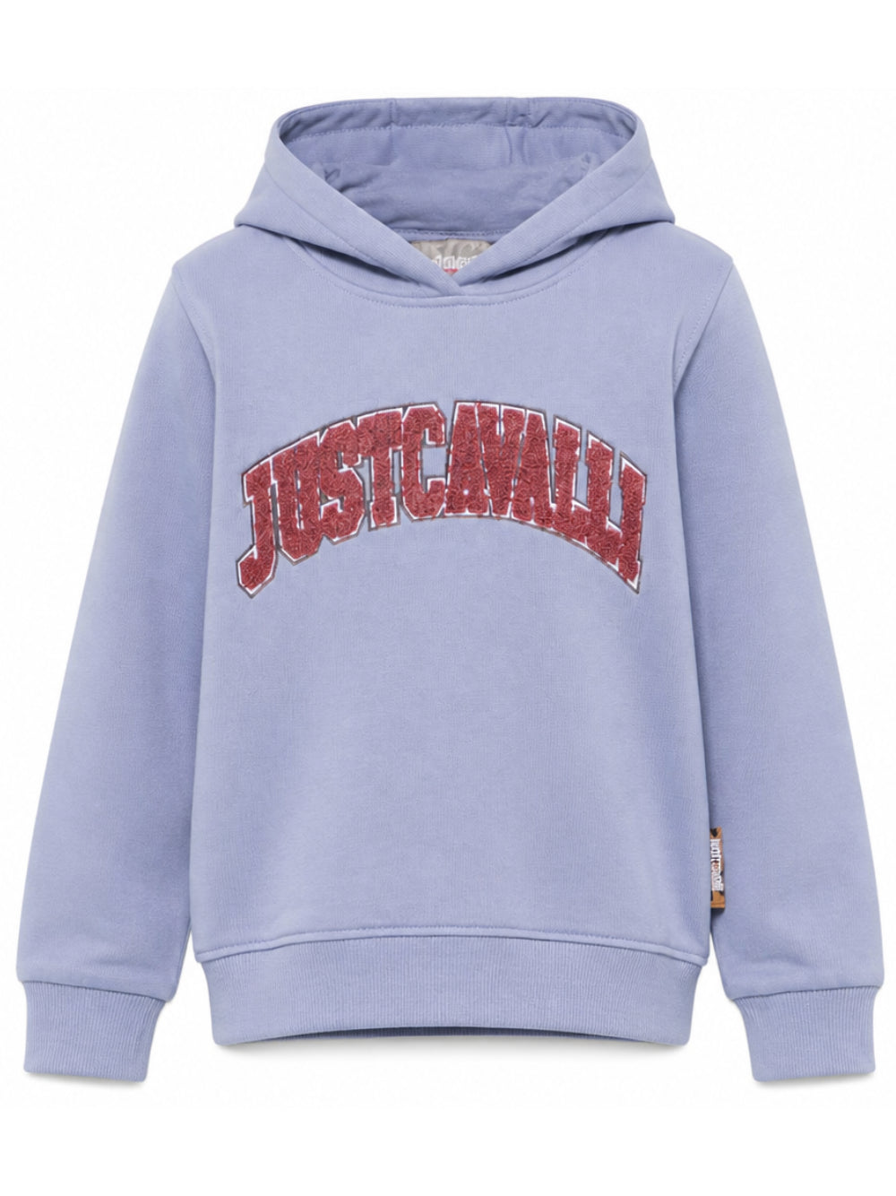 Felpa per bambina Just Cavalli Kids glicine con applicazione logo JGA26021FE BLUE ENGLISH JUST CAVALLI KIDS
