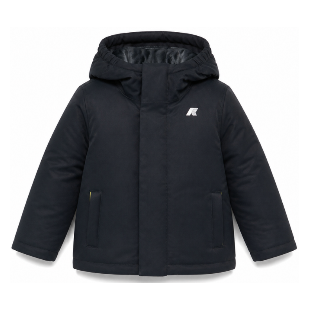 Giubbino P. Jacko Twill Marmotta per bambino K Way Kids blu con logo applicato K1128FW AL9 K-WAY KIDS