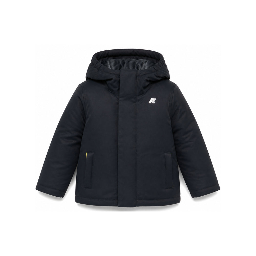 Giubbino P. Jacko Twill Marmotta per bambino K Way Kids blu con logo applicato K1128FW AL9 K-WAY KIDS