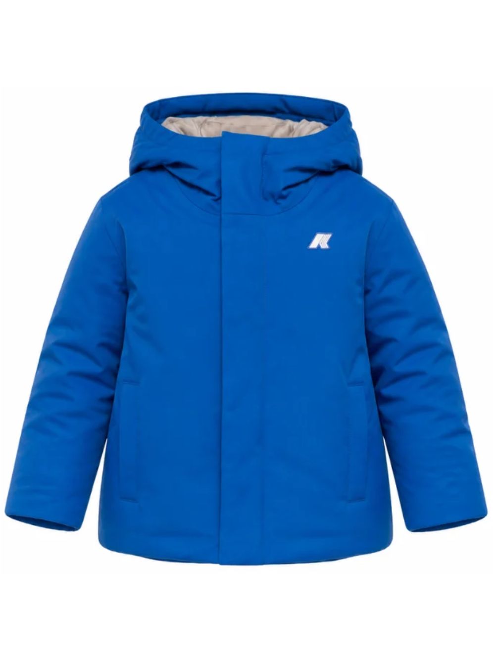Giubbino P. Jacko Twill Marmotta per bambino K Way Kids blu con logo applicato K1128FW DC0 K-WAY KIDS