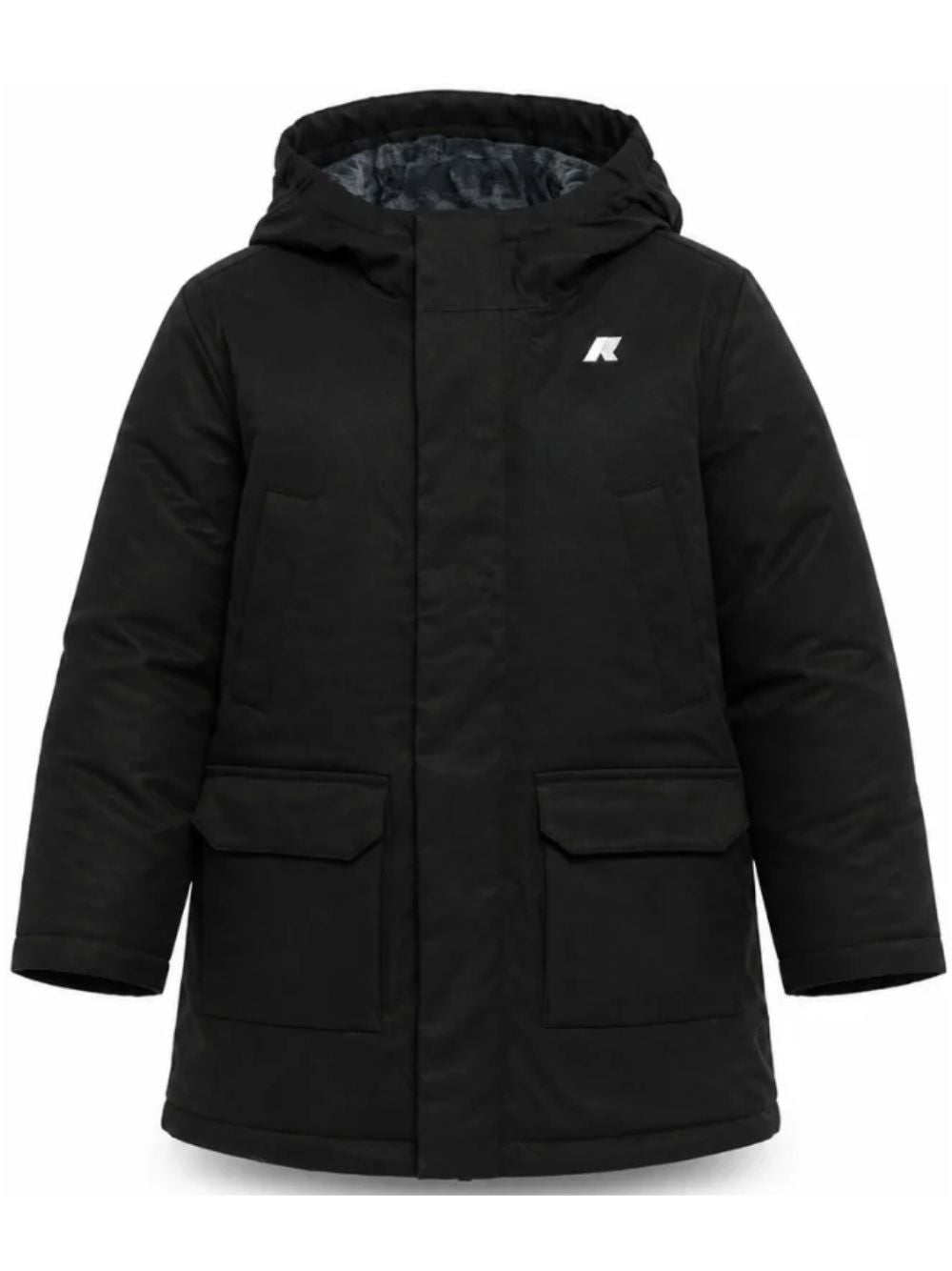Giubbino P. Jacko Marmotta per bambino K Way Kids nero con due tasche applicate K1128HW AL8 K-WAY KIDS