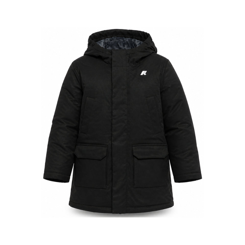 Giubbino P. Jacko Marmotta per bambino K Way Kids nero con due tasche applicate K1128HW AL8 K-WAY KIDS