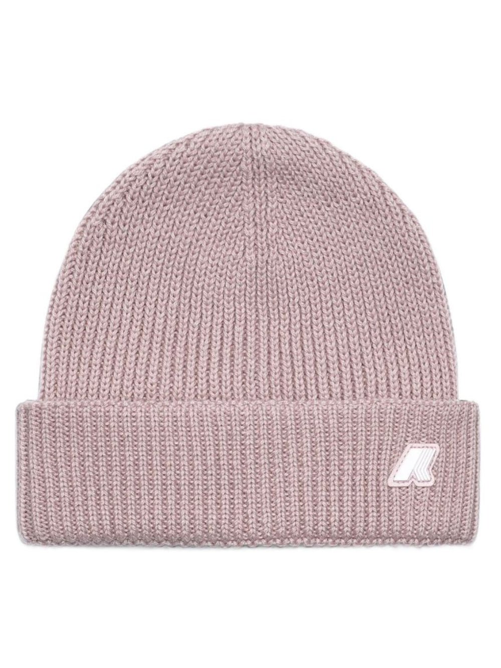 Berretto per neonata K Way Kids rosa a coste con applicazione logo K1151RW W4U K-WAY KIDS