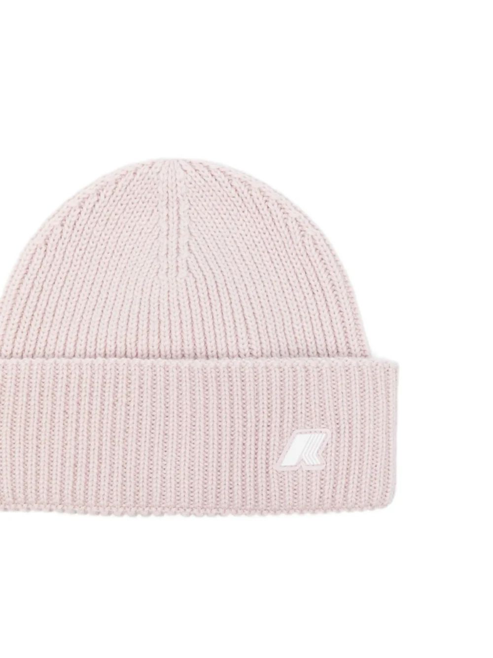 Berretto per neonata K Way Kids rosa a coste con applicazione logo K1151RW W4U K-WAY KIDS