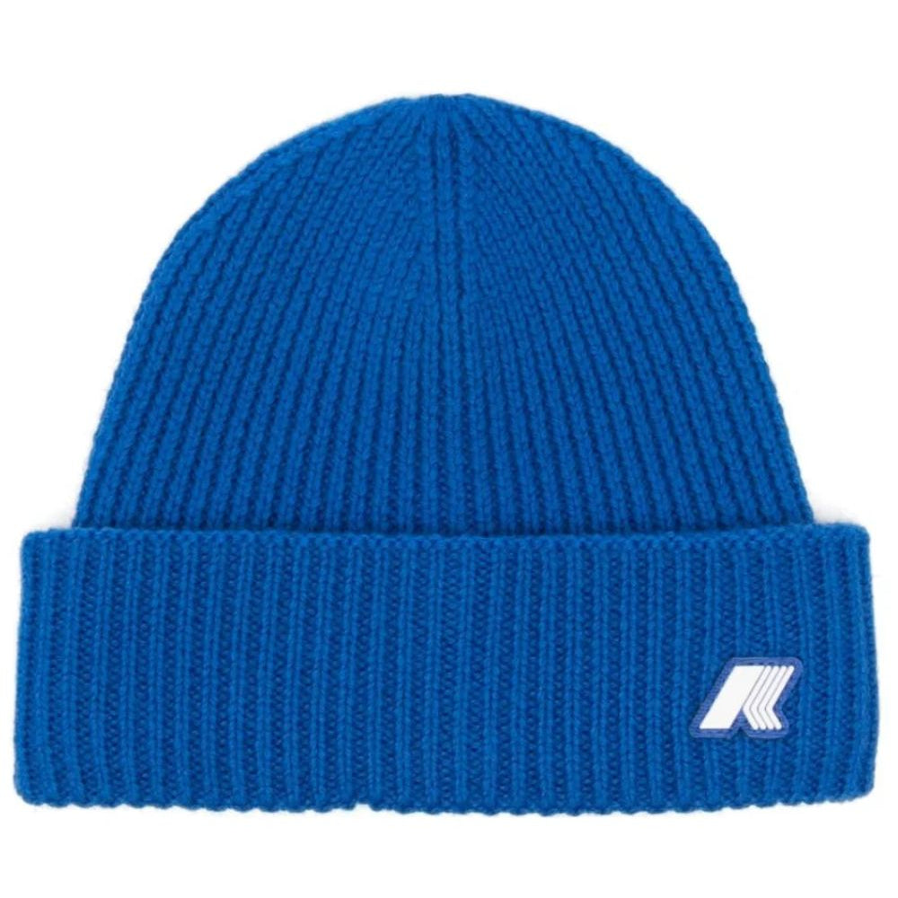 Berretto per bambino K Way Kids blu a coste con applicazione logo K31358W 063 K-WAY KIDS