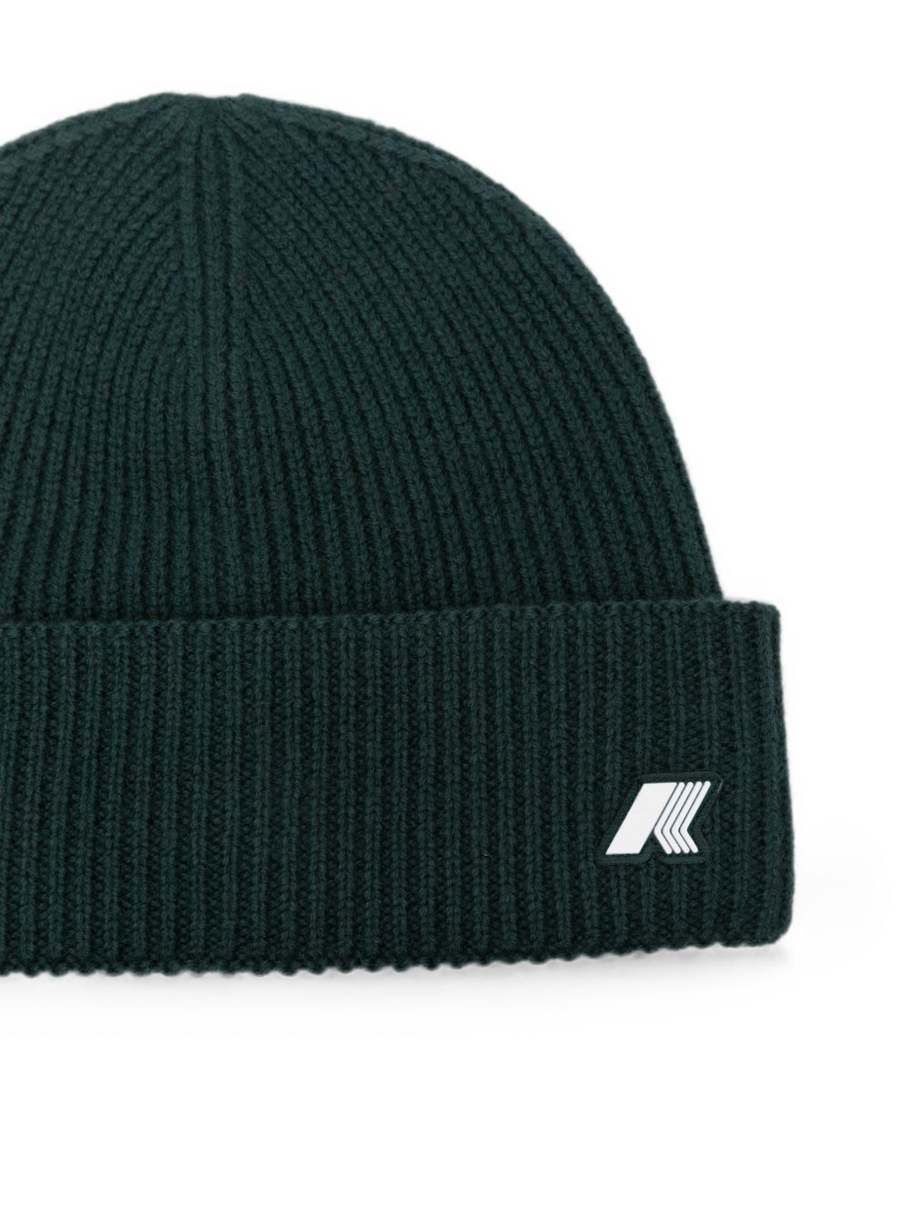 Berretto per bambino K-Way Kids verde scuro con patch con logo K31358W 228 K-WAY KIDS