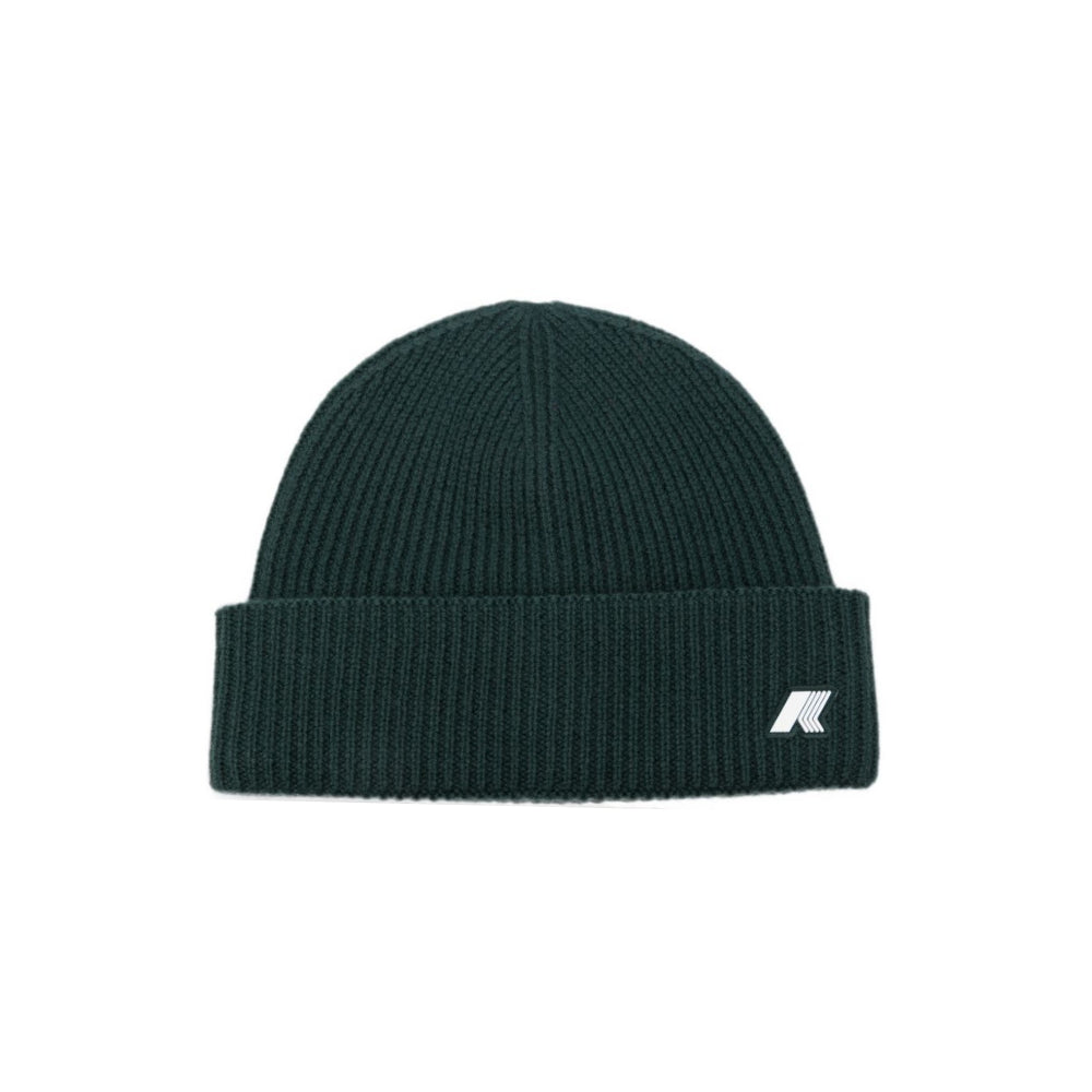 Berretto per bambino K-Way Kids verde scuro con patch con logo K31358W 228 K-WAY KIDS