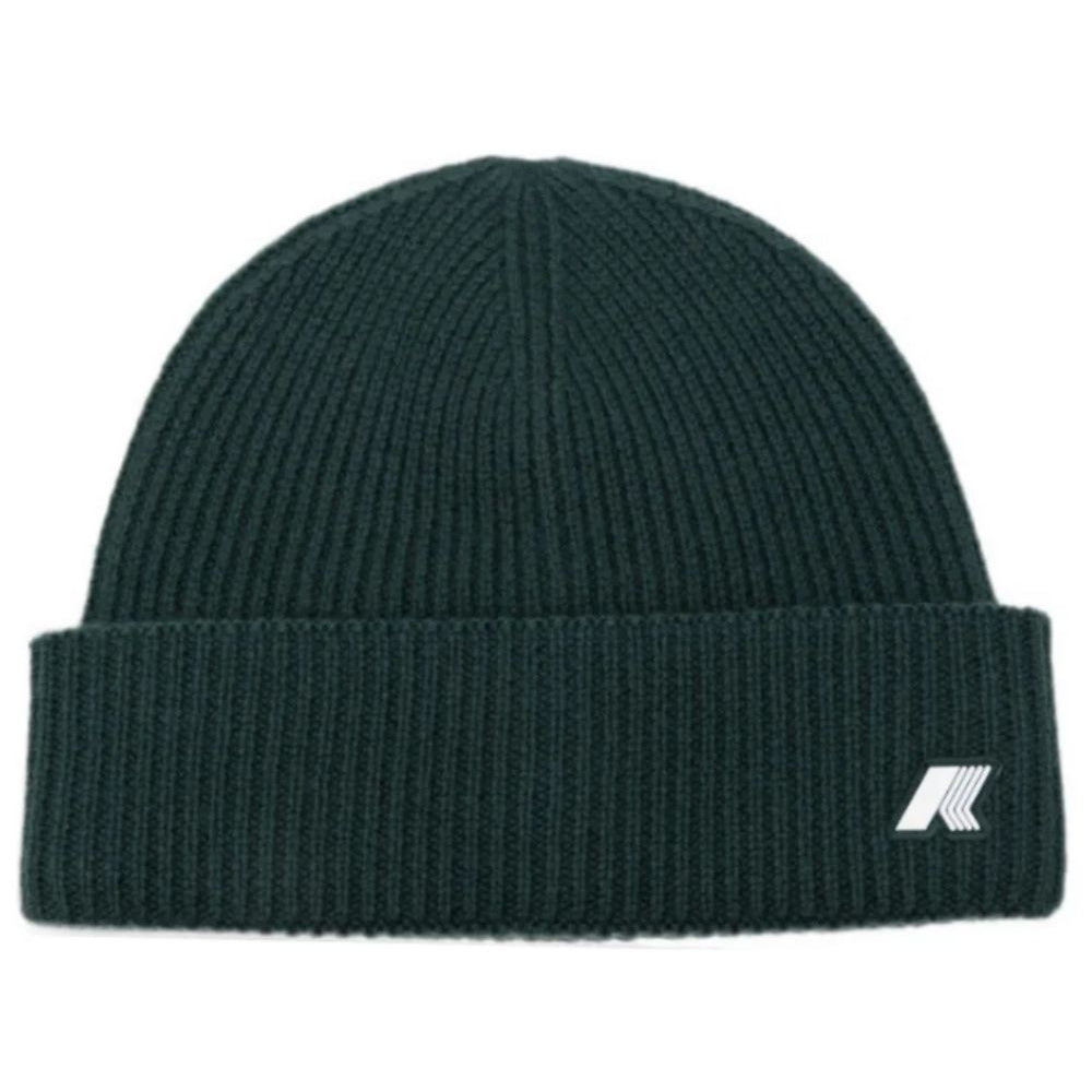 Berretto per bambino K-Way Kids verde scuro con patch con logo K31358W 228 K-WAY KIDS