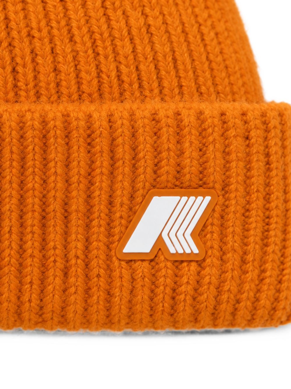Berretto per bambino K-Way Kids arancione a coste con patch logo K31358W M30 K-WAY KIDS