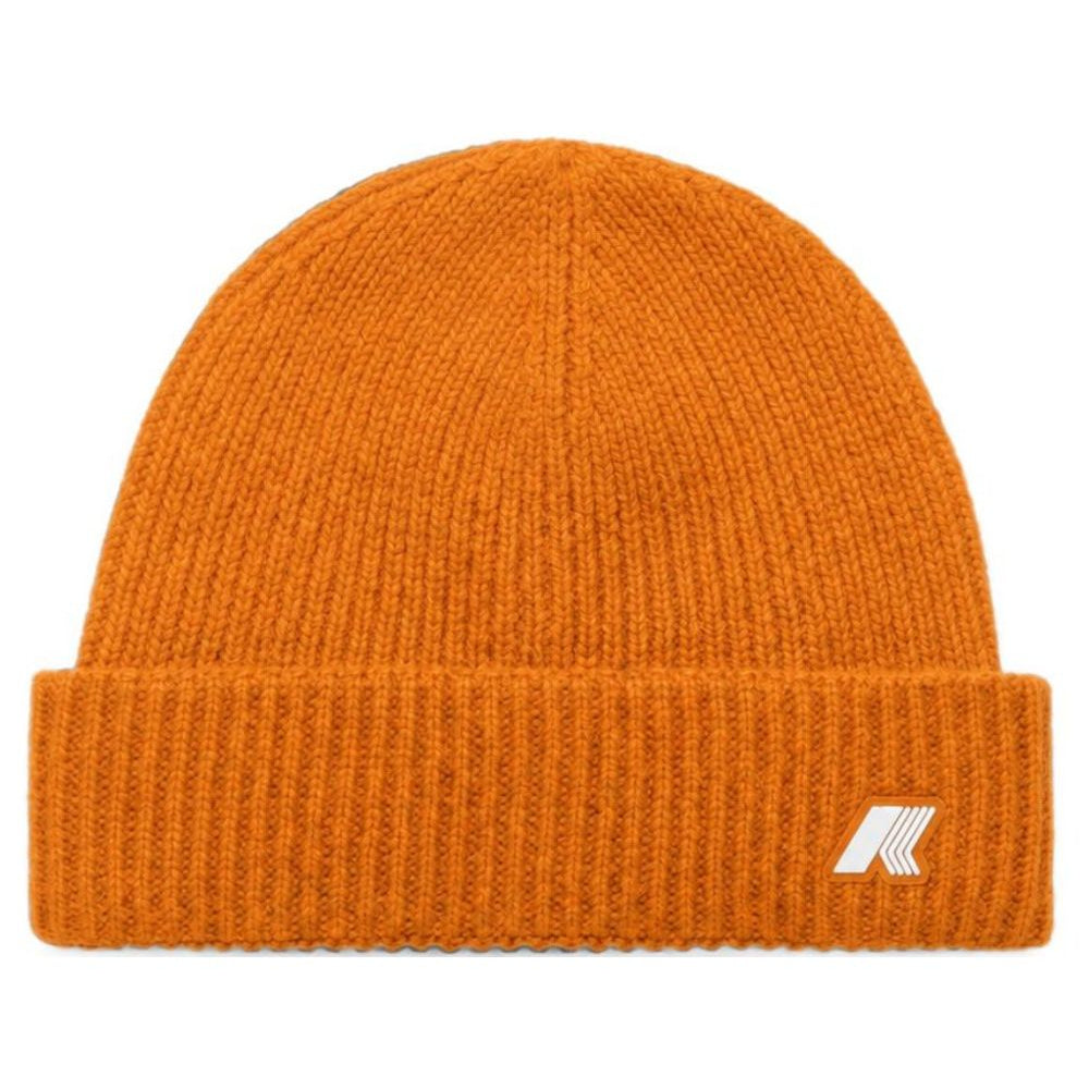Berretto per bambino K-Way Kids arancione a coste con patch logo K31358W M30 K-WAY KIDS