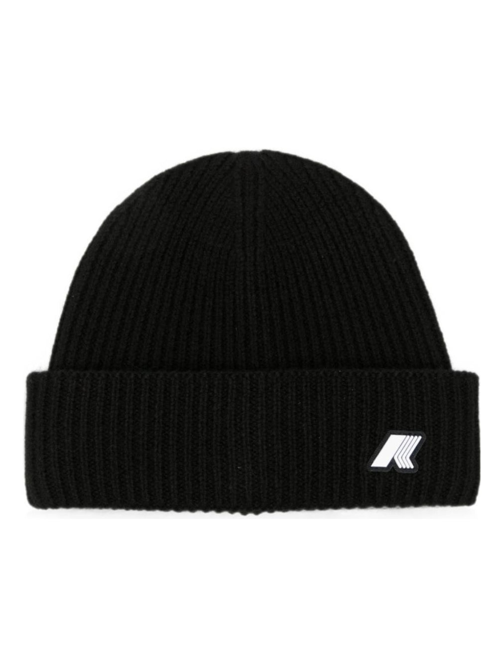 Berretto per bambino K Way Kids nero a coste con applicazione logo K31358W USY K-WAY KIDS