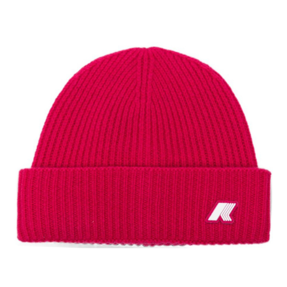Berretto per bambina K-Way Kids fucsia con toppa con logo K31358W X6R K-WAY KIDS