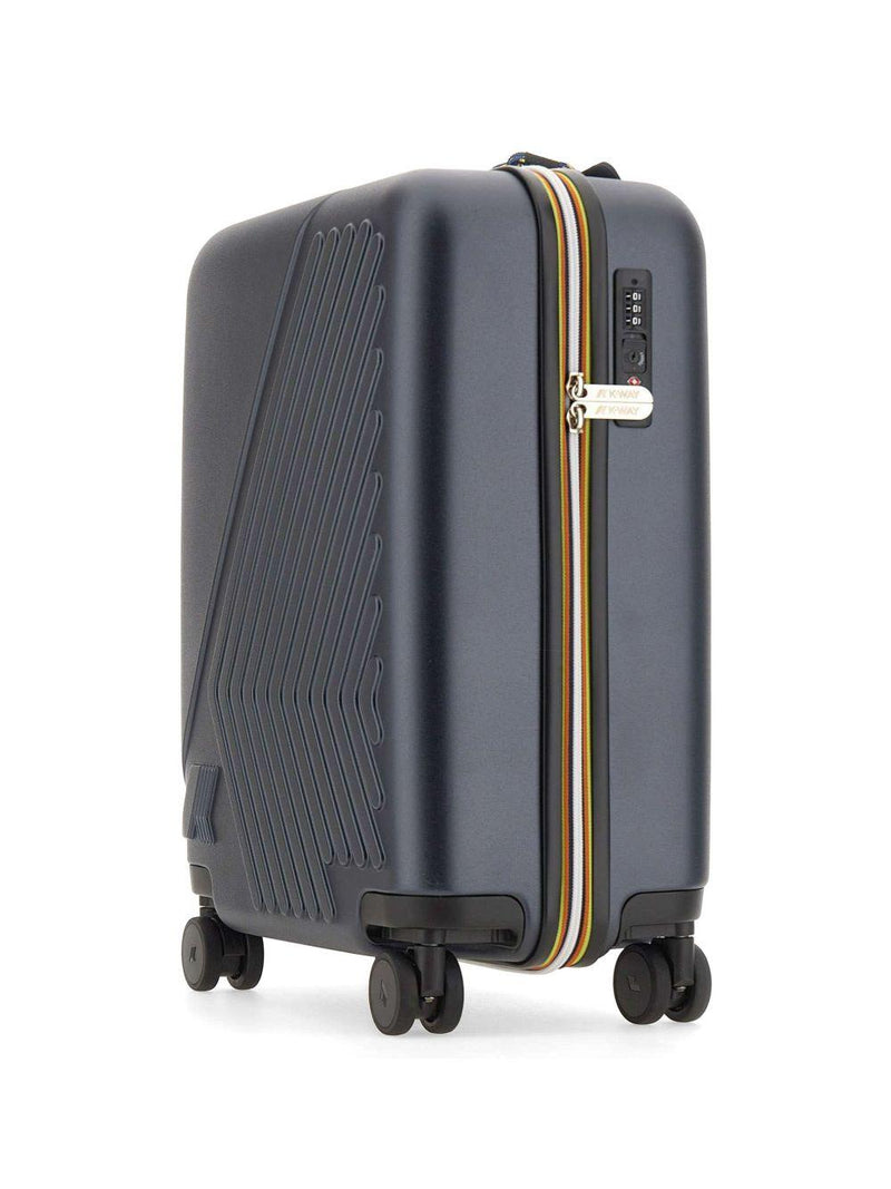 Trolley Eudoxie K-WAY blu con logo stampato all-over K4125ZW K89 K-WAY KIDS