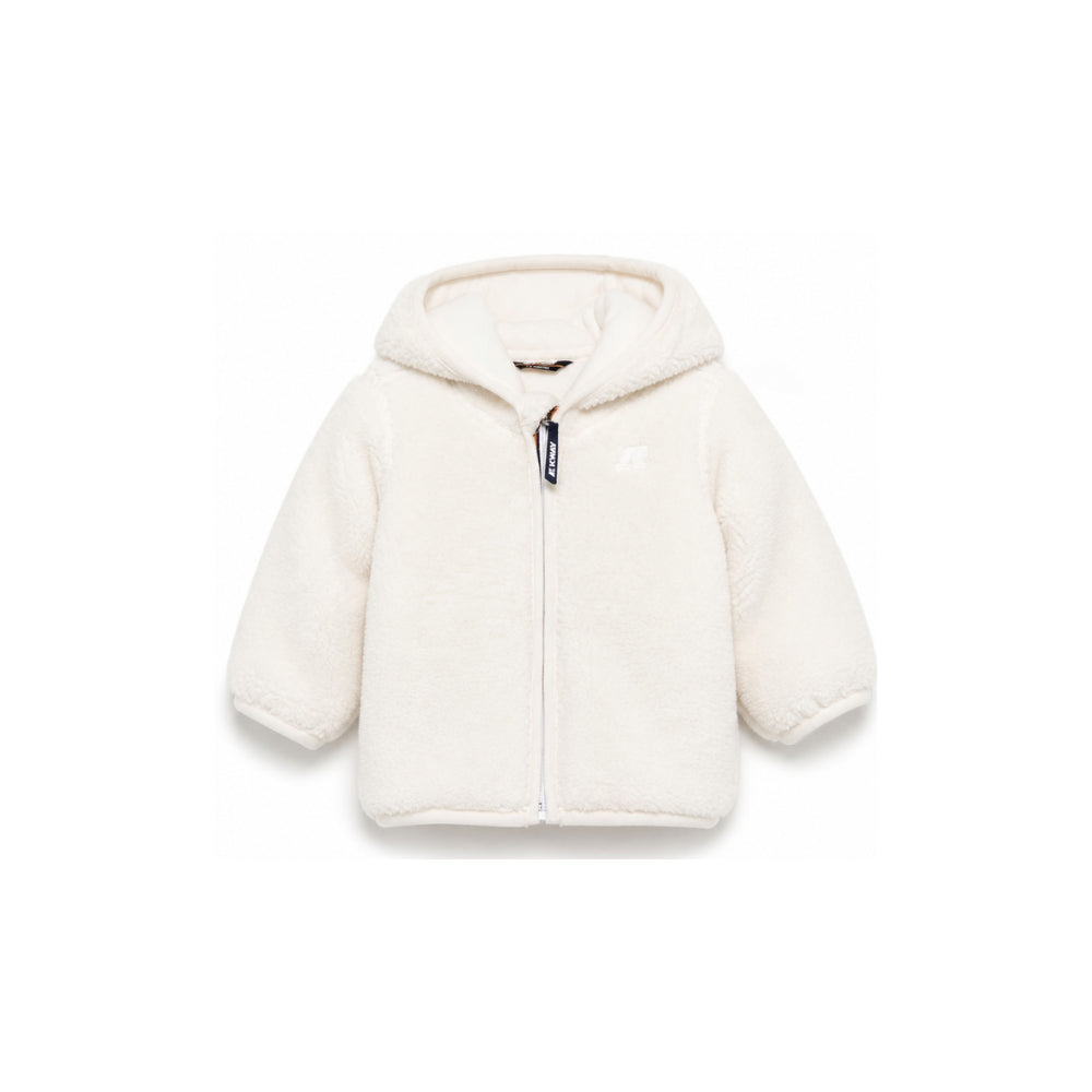 Giubbino per neonati K-WAY Kids bianco con finitura in shearling K41478W 490 K-WAY KIDS