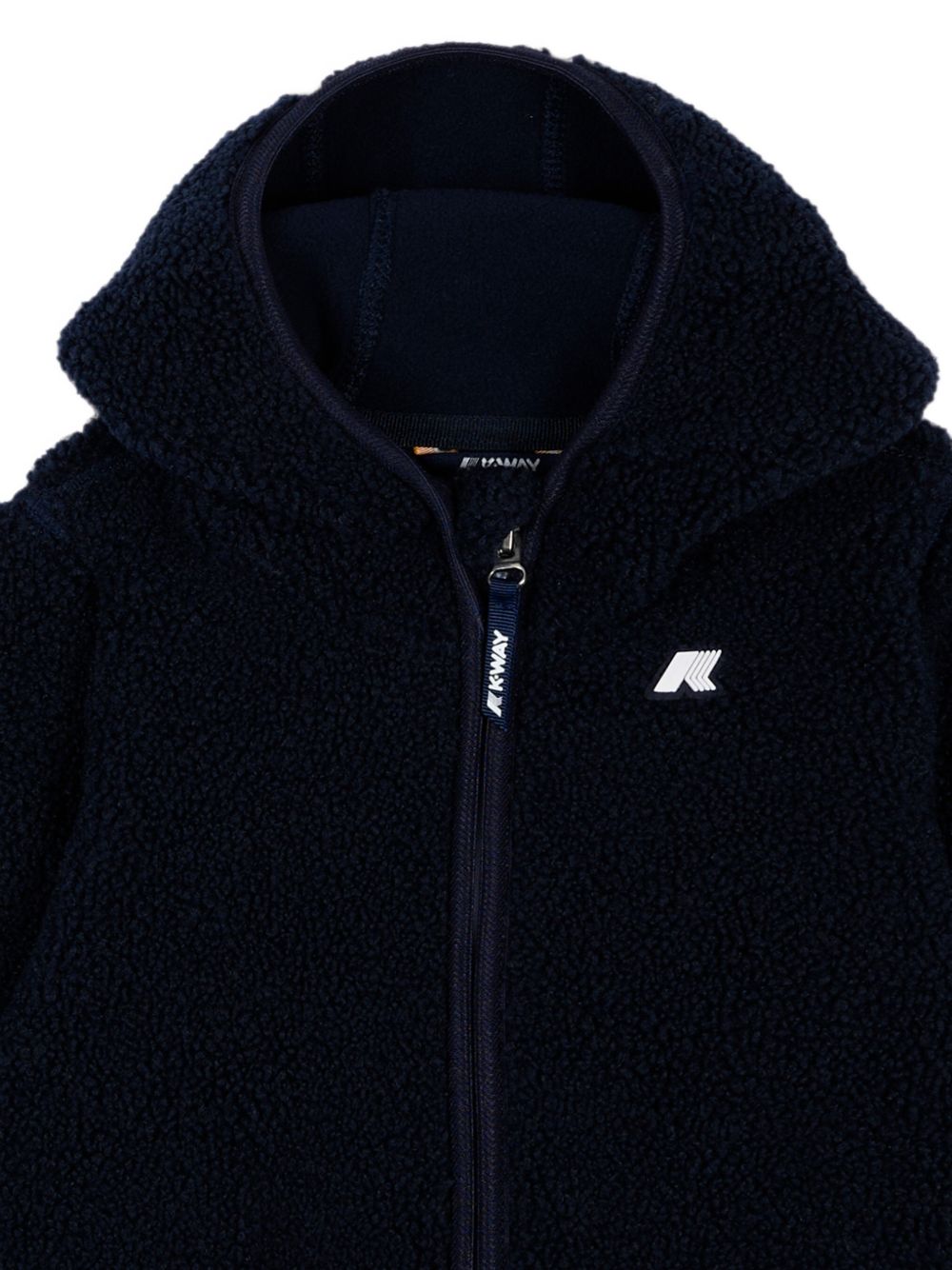 Giubbino per neonato K-Way Kids blu scuro con cappuccio con finta pelliccia K41478W K89 K-WAY KIDS