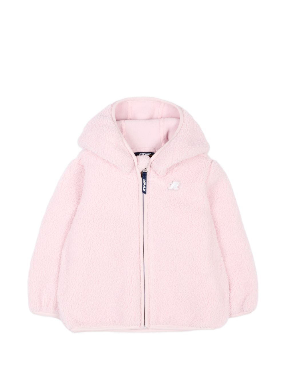 Giubbino per neonato K-Way Kids rosa con cappuccio con finta pelliccia K41478W W4U K-WAY KIDS