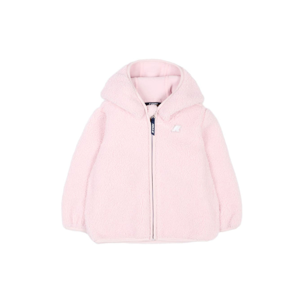 Giubbino per neonata K-Way Kids rosa con cappuccio con finta pelliccia K41478W W4U K-WAY KIDS