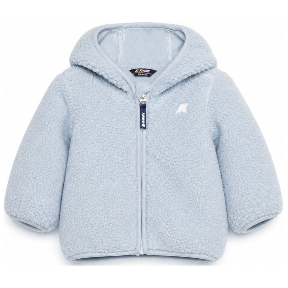 Giacca per neonato K Way Kids azzurra con trama effetto lana K41478W XWK K-WAY KIDS