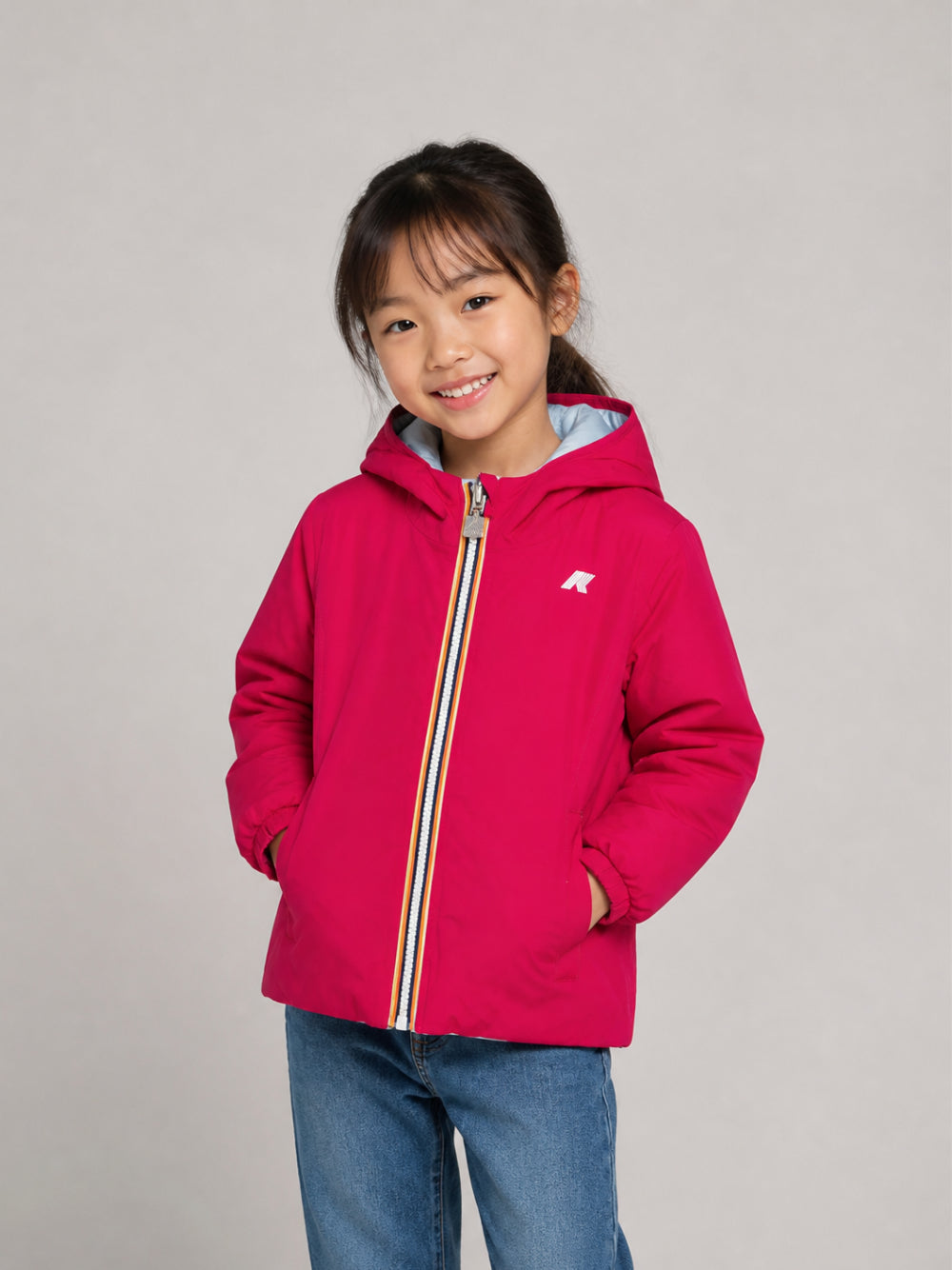 Giacca per bambina K Way Kids fucsia P.Lily ST Thermo con cappuccio K5123QW DA5 K-WAY KIDS