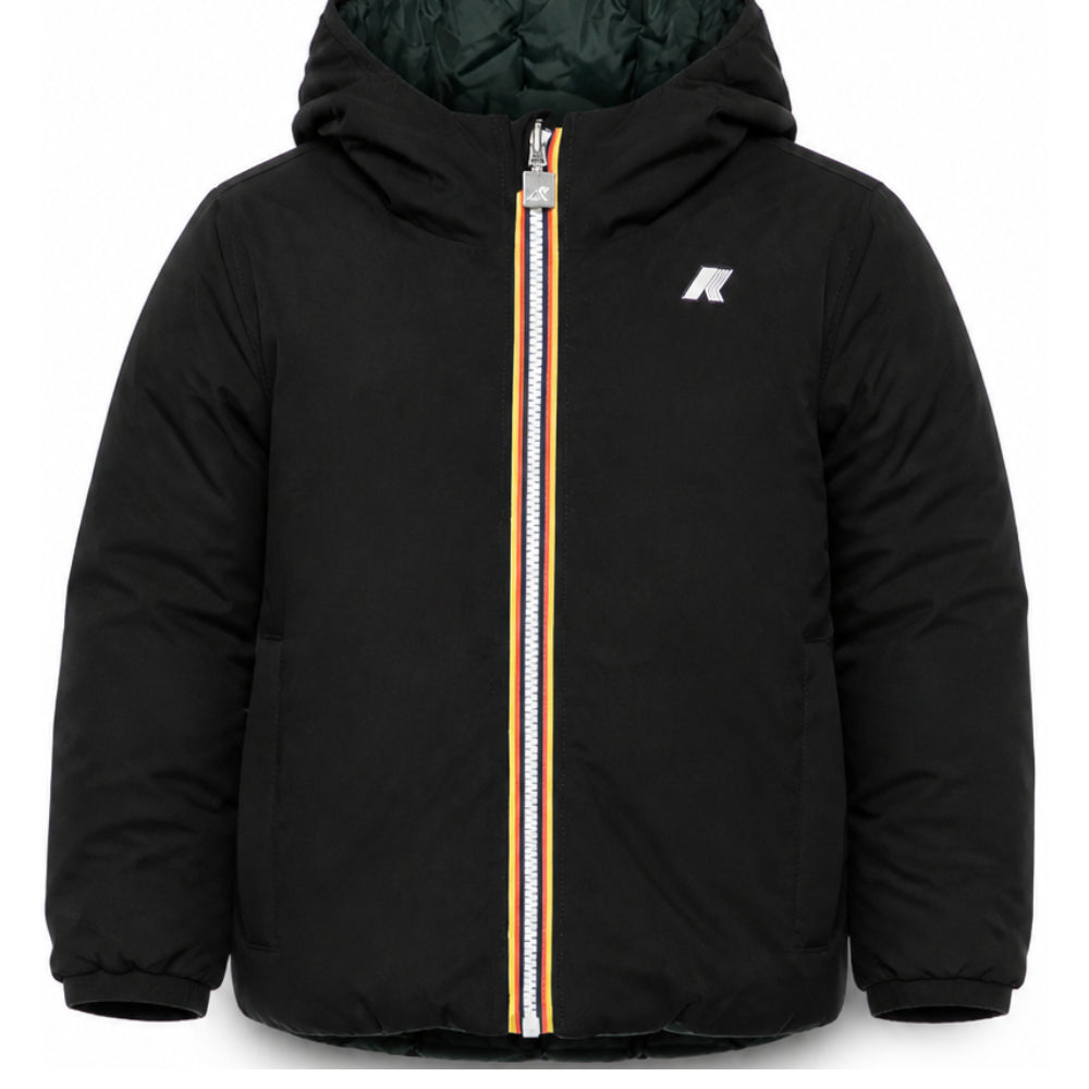 Giacca per bambino K Way Kids nera P. Jack ST Thermo Double con cappuccio K5128VW DDO K-WAY KIDS