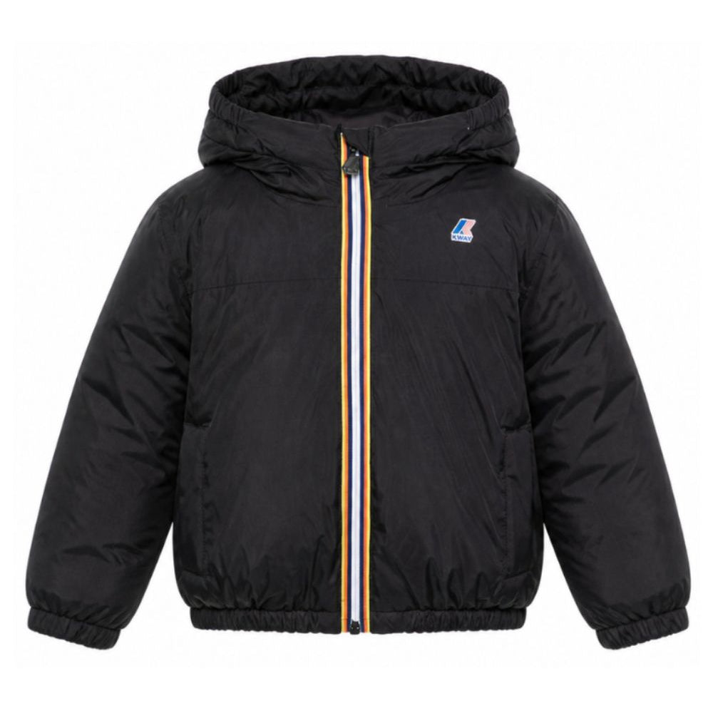 Giubbino per bambini K-Way Kids nero con cappuccio K51322W USY K-WAY KIDS