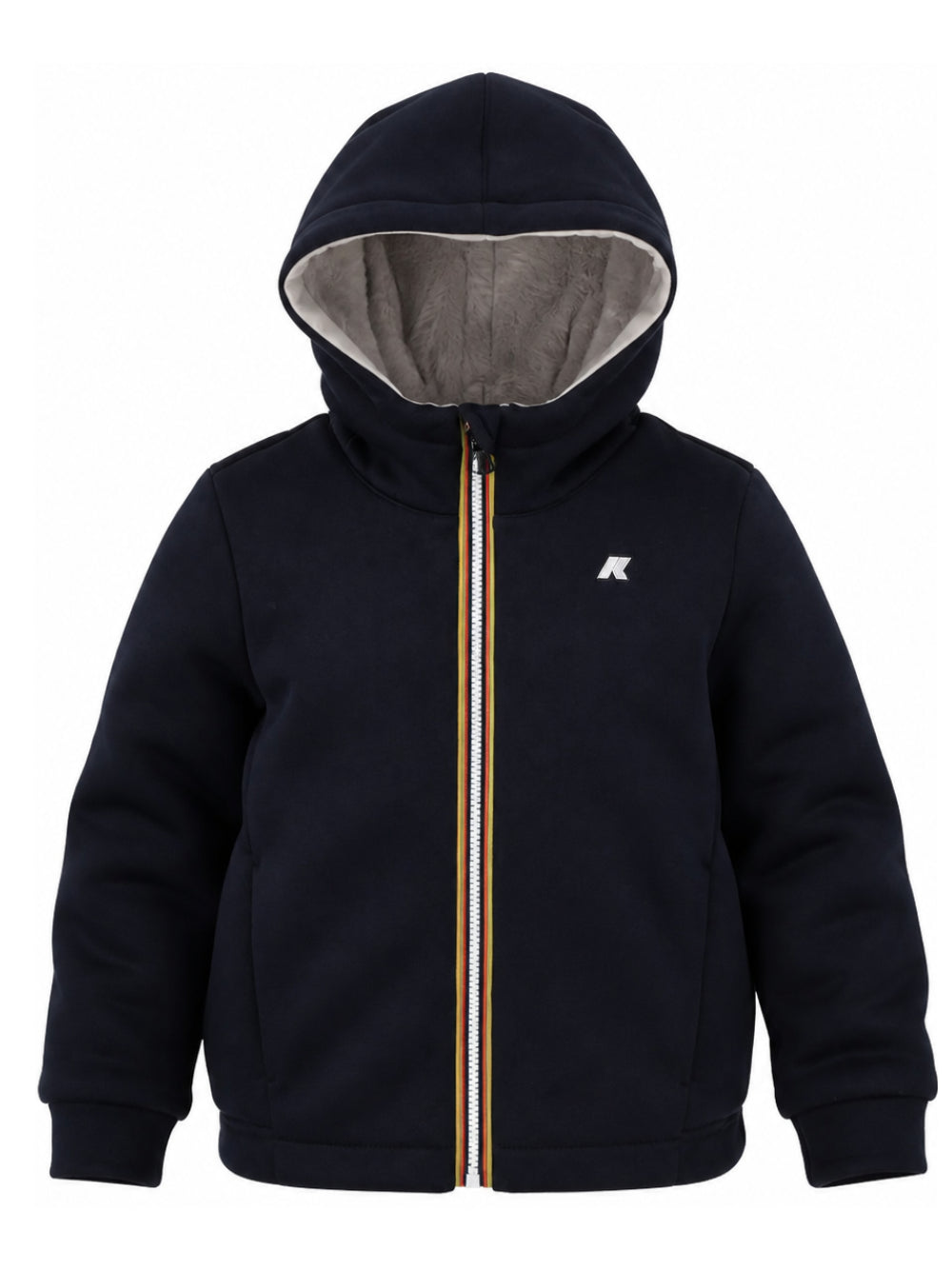 Giacca per bambina K Way Kids nero P. Deva reversibile con cappuccio K5134NW DBT K-WAY KIDS