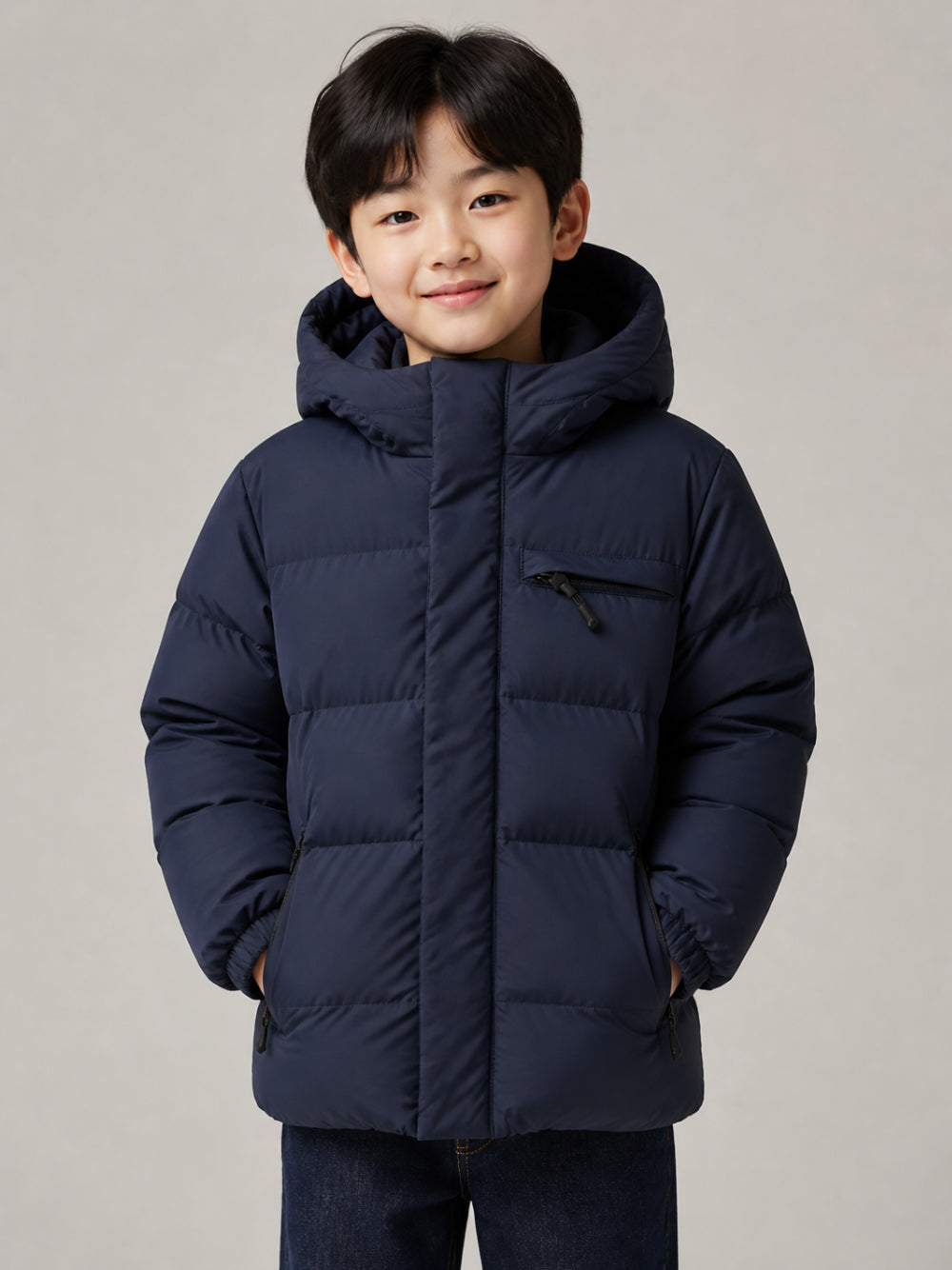 Giubbino per bambino K-WAY Kids blu con logo sul davanti K6141CW K89 K-WAY KIDS