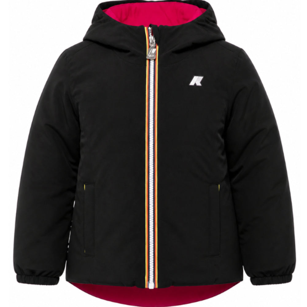 Giubbino per bambina K-WAY Kids nero con logo sul davanti K71339W DCL K-WAY KIDS