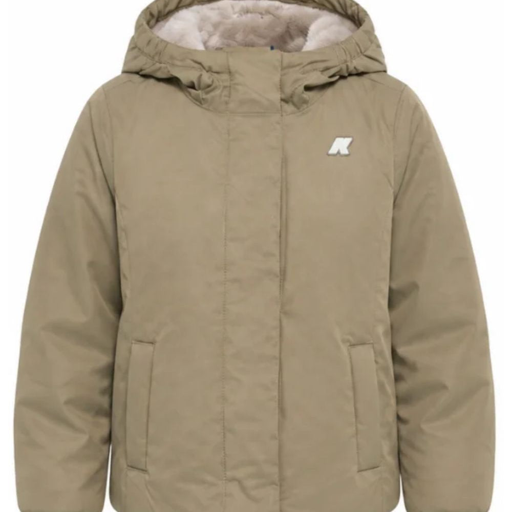 Giacca unisex bambino K-Way Kids beige con toppa logo K7136ZW DC9 K-WAY KIDS