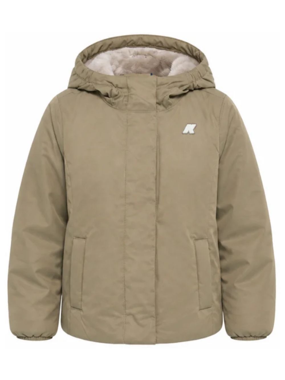 Giacca unisex bambino K-Way Kids beige con toppa logo K7136ZW DC9 K-WAY KIDS