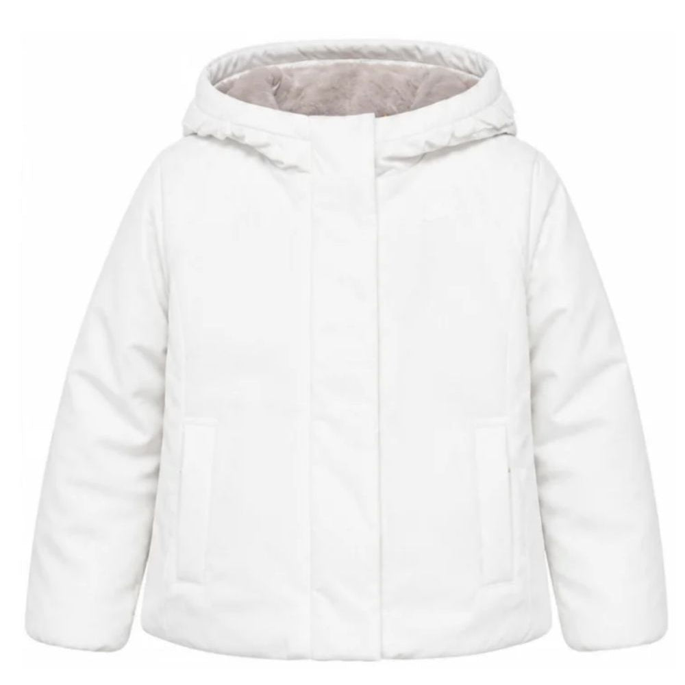 Giacca unisex bambino K-Way Kids bianco con toppa logo<BR/><BR/> K7136ZW DCV K-WAY KIDS