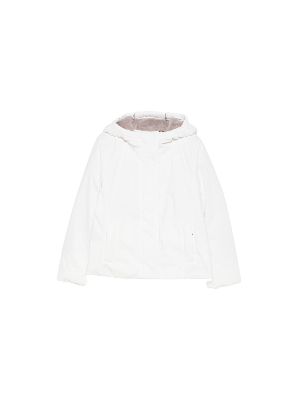 Giacca unisex bambino K-Way Kids bianco con toppa logo<BR/><BR/> K7136ZW DCV K-WAY KIDS