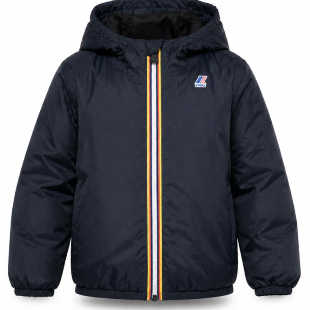 Giubbino per bambini K-WAY Kids blu con logo sul davanti K7141FW K89 K-WAY KIDS