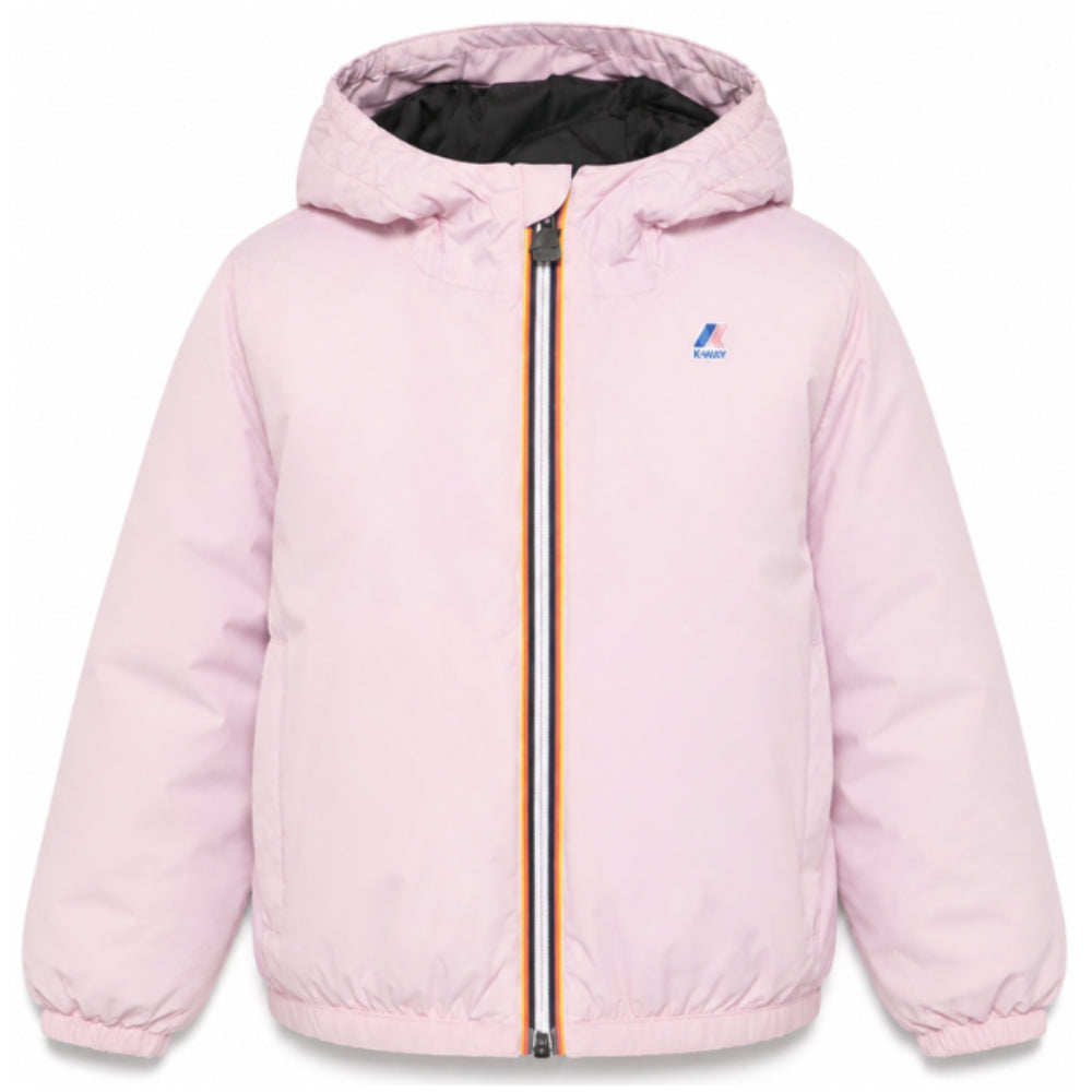 Impermeabile per bambina K Way Kids P. Le Vrai Claude 4.0 rosa con cappuccio K7141FW V18 K-WAY KIDS