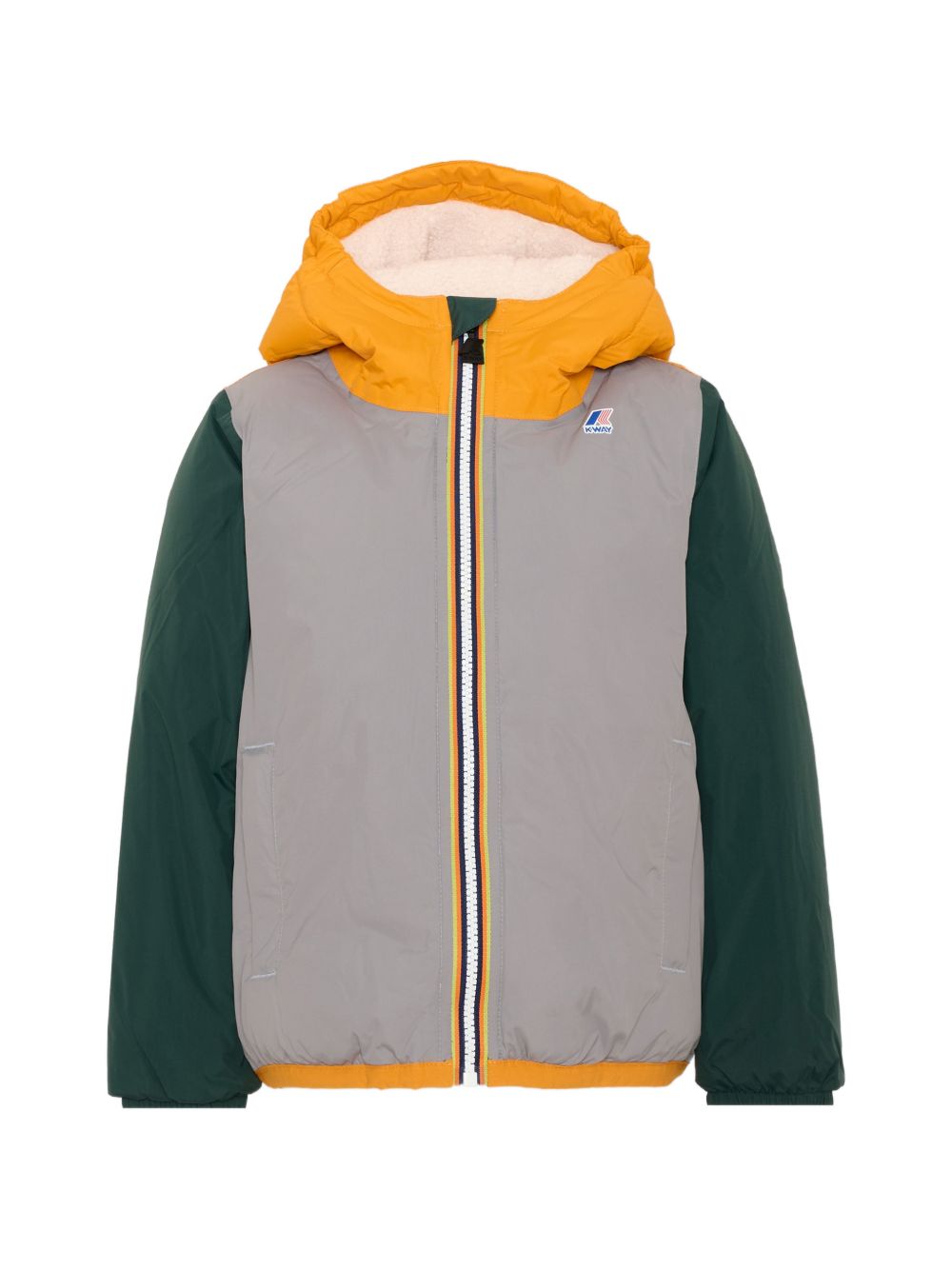 Giubbino per bambino K Way Kids multicolore con design a blocchi K7142TW T00 K-WAY KIDS