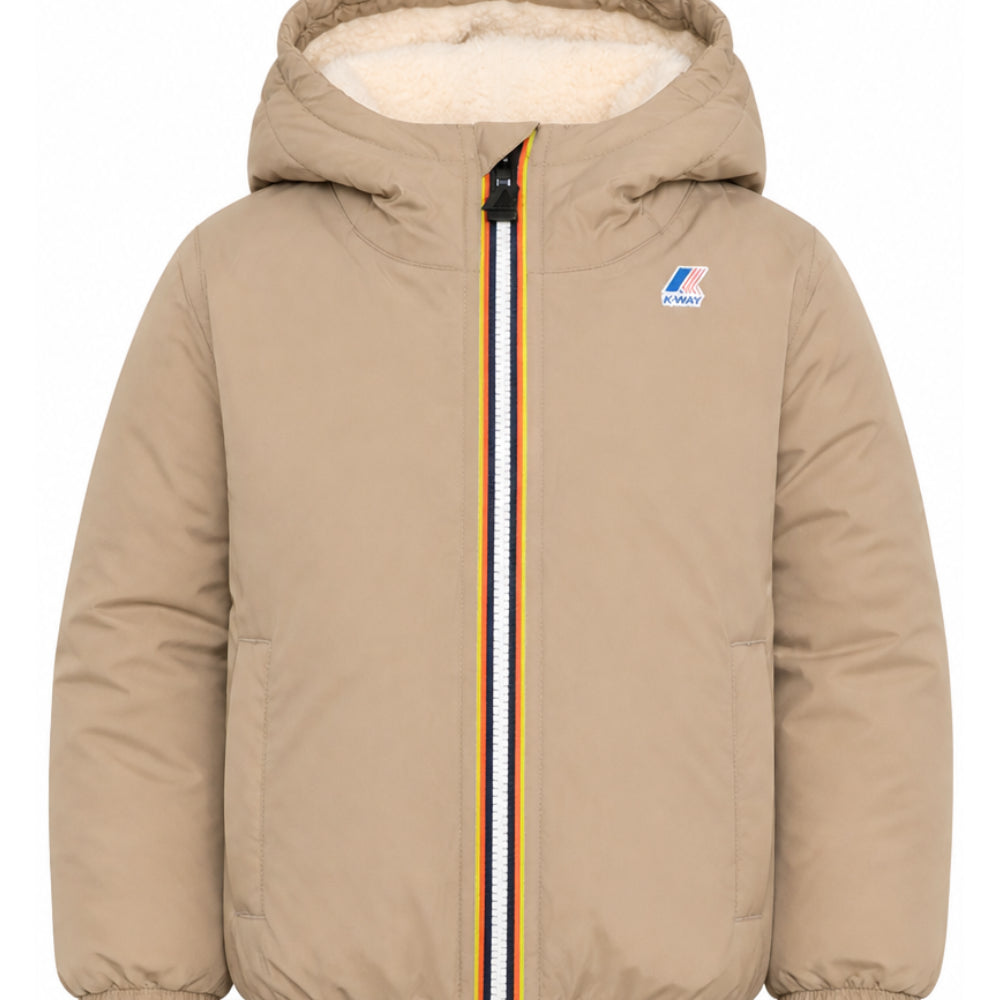 Giacca per bambino K Way Kids beige Le Vrai 4.0 Claude Orsetto K7142TW WG9 K-WAY KIDS