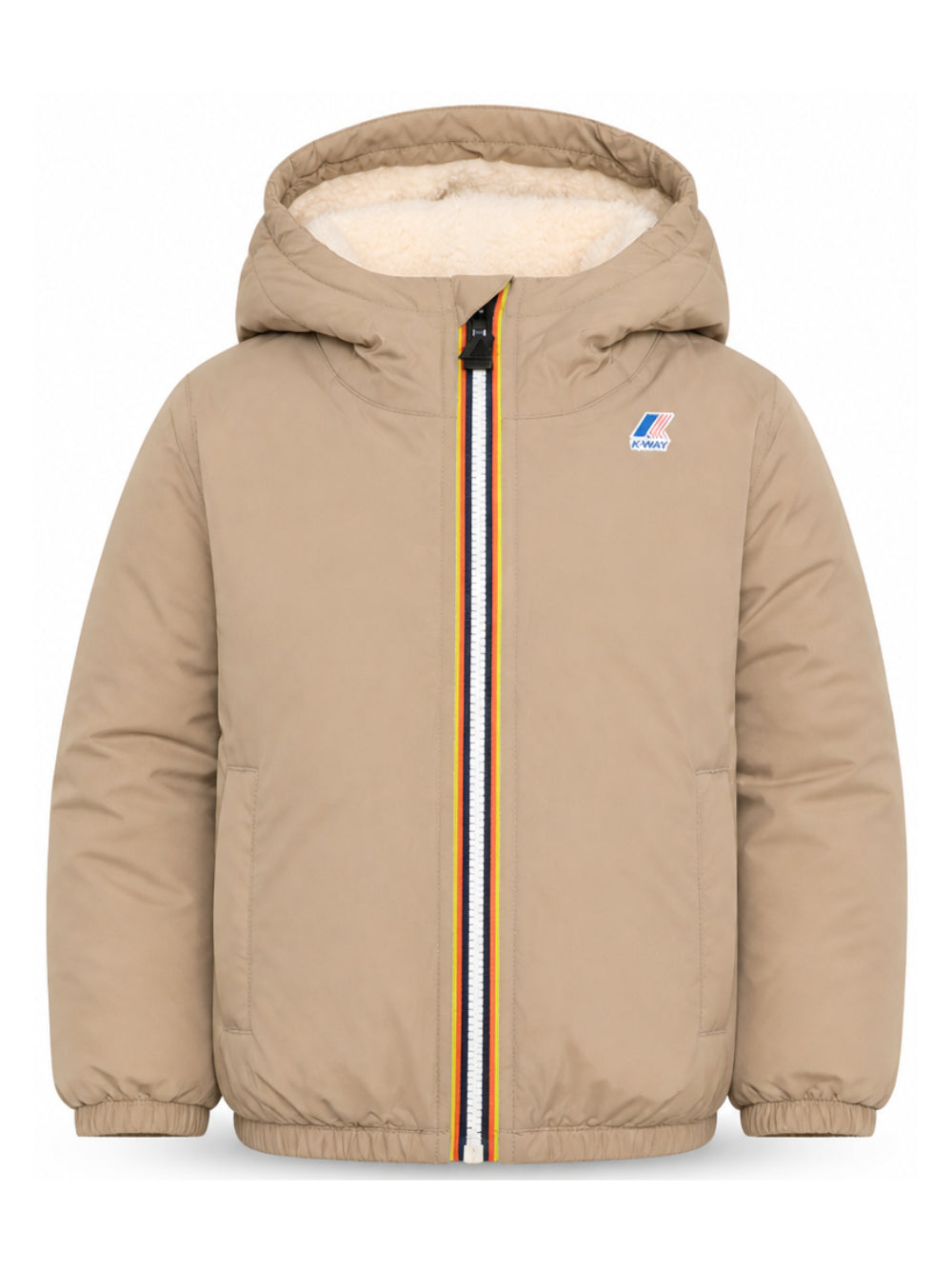 Giacca per bambino K Way Kids beige Le Vrai 4.0 Claude Orsetto K7142TW WG9 K-WAY KIDS