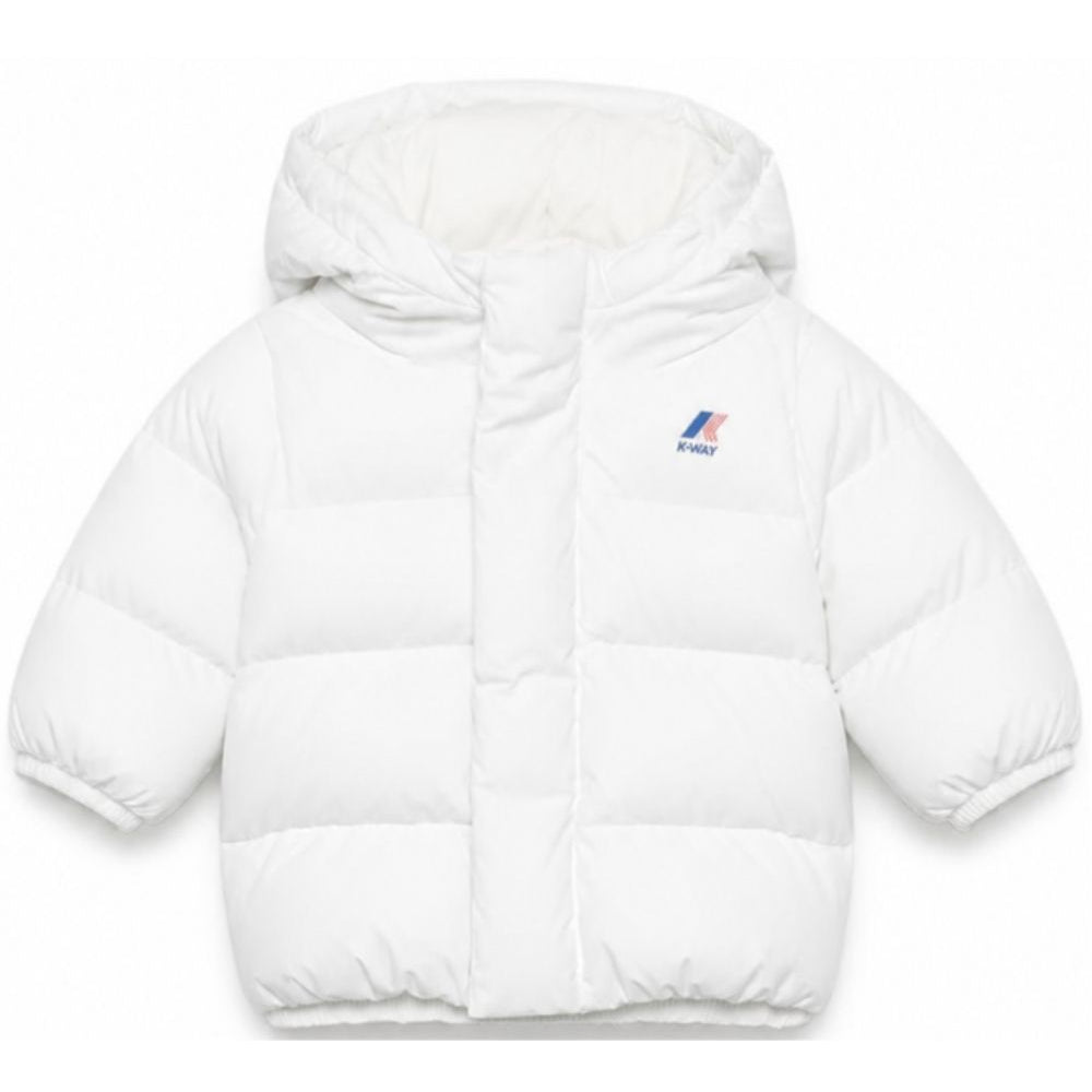 Giubbino per neonati K-WAY Kids bianco con logo sul davanti K7142VW 490 K-WAY KIDS