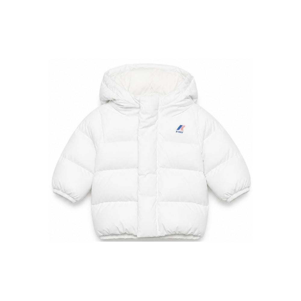 Giubbino per neonati K-WAY Kids bianco con logo sul davanti K7142VW 490 K-WAY KIDS