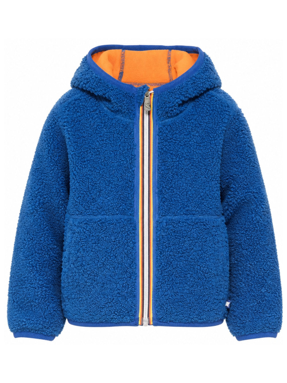 Giacca in pile per bambino K Way Kids blu con cappuccio K8136WW DAL K-WAY KIDS