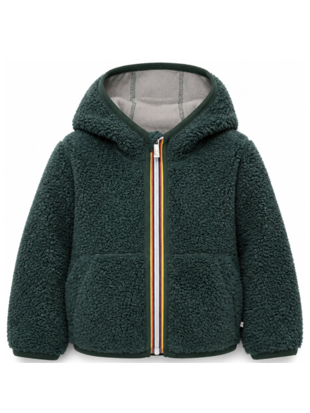 Giubbino per bambini K-WAY Kids verde con tessuto in pile K8136WW DAM K-WAY KIDS