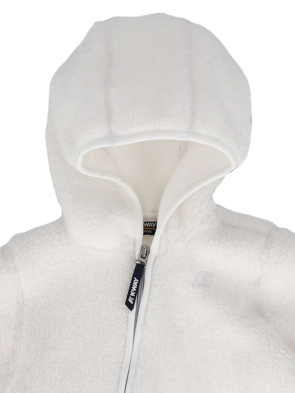 Tutina in pile per neonati K Way Kids bianca con cappuccio K8138YW 490 K-WAY KIDS