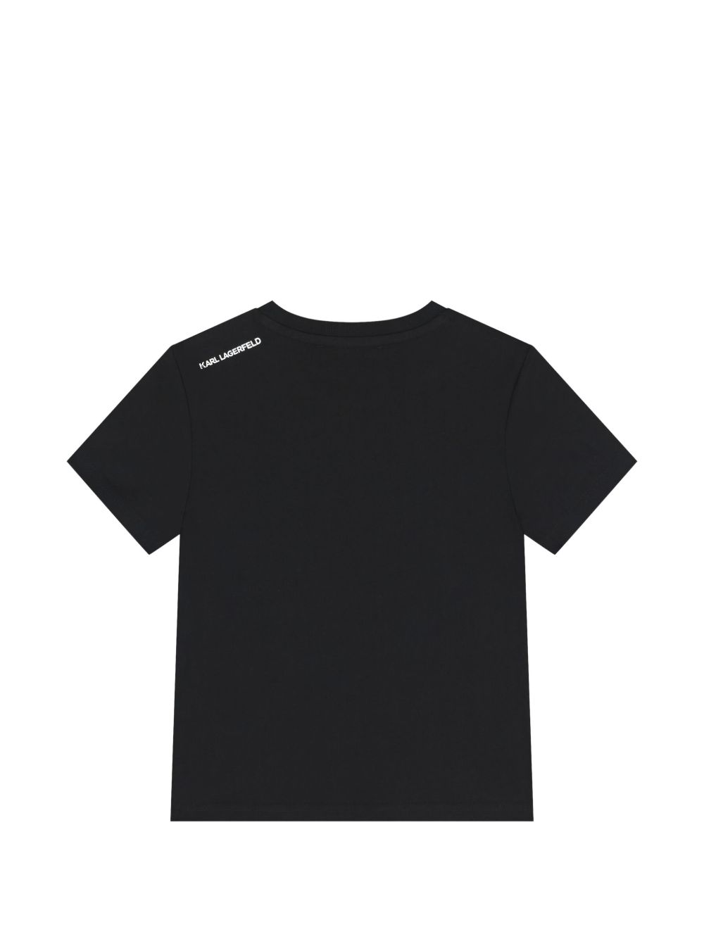 T-shirt Mini Me per bambini Karl Lagerfeld Kids nera con stampa logo sul davanti Z31098 09B KARL LAGERFELD KIDS